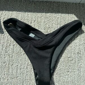 SHEIN Black Ribbed Swim Bottom